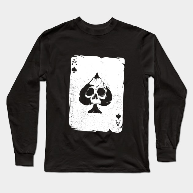 Ace of Spades Long Sleeve T-Shirt by Tee Bone Studio